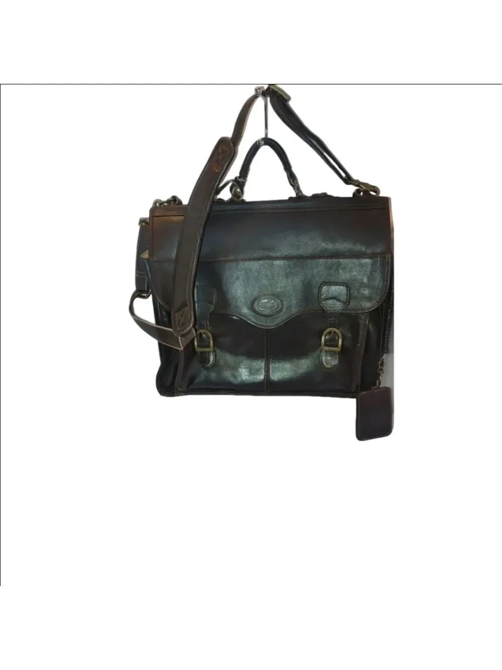 Santa Fe Airline Int.'l DILANA Flapover Brief Leather Satchel